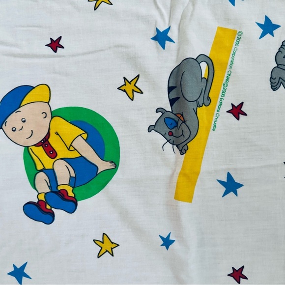 VTG 2000 Y2K Caillou Early Character Gilbert Flat Sheet Size: TWIN - Picture 2 of 5